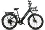 Electric Bike 750W 48V14AH 150KG 90KM Shimano 7S shift 26 inch genuine new fat tire +LCD meter +USB charging port +basket E Bike - Black