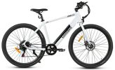 Electric Bicycle 36V 350W 10AH 7S speed 80KM 150KG +APP disc brake front and rear lights 700C*45C KENDA spoked wheel E Bike - White