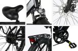 Electric Bike 750W 48V14AH 150KG 90KM Shimano 7S shift 26 inch genuine new fat tire +LCD meter +USB charging port +basket E Bike - Black