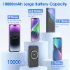 10000mAh 22.5W Magnetic Wireless Power Bank PD Fast Charging Portable Charger with Built-in Type-C Cables 15W Wireless Charging - Black