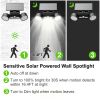 Solar Wall Light Outdoor PIR Motion Sensor Dusk To Dawn Solar Lamps - Black