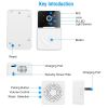 Smart Wireless Wi-Fi Video Doorbell Security Phone Door Bell Intercom Camera Door Bell Chime Two Way Audio Night Vision - White