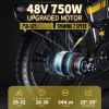 Auloor 20H1F 750W Foldable Electric Bike for Adults with 20'x4'Fat Tire; E Bikes MTB with LG 48V 12.8Ah Battery Shimano 7-Speed Ebike - Yellow&Grey