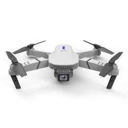 E88 Drone 1080P HD Camera WiFi Collapsible RC Quadcopter Helicopter Toy-Black-1 Battery - 1080P - Grey/2 Batteries