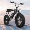 EMB003 Off Road Mountain Electric Bike 20'' Fat tires 1200W Powerful Motor (2 version;  orange seat or black seat ; Random delivery) - black