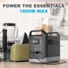 Portable Power Station LiFePO4 Solar Generator 1.2Hrs 80% Recharged Parallel to Get Double Capacity UPS Supported - 1800W 1024Wh