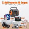 Flashfish Power Station 320W Portable Solar Generator 110V 230V Pure Sine Wave AC Output 292Wh Power Supply For Outdoor Camping - 230V EU Socket