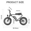 EMB003 Off Road Mountain Electric Bike 20'' Fat tires 1200W Powerful Motor (2 version;  orange seat or black seat ; Random delivery) - black
