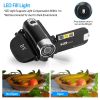 HD 1080P Digital Video Camcorder 2.7in 16X Zoom DV Camera 270Â° Rotation Rechargeable Kid Camera w/Fill Light Selfie - Red