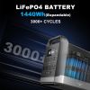 Portable Power Station LiFePO4 Solar Generator 1.2Hrs 80% Recharged Parallel to Get Double Capacity UPS Supported - 1800W 1024Wh
