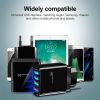 Illuminated 4USB Mobile Phone Charger 3A Charging Head - Black Box packaging - US plug