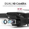 E88 RC Drone WIFI FPV With HD Dual Camera RC Foldable Mini Quadcopter Helicopter Height Hold Dron Gift Toys With 3 Battery - NO Camera-Black