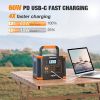 Portable Power Station 300W (Peak 600W), GRECELL 288Wh Solar Generator with 60W USB-C PD Output, 110V Pure Sine Wave AC - Default