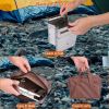 Portable Backpacking Stove for Camping Hiking Picnic BBQ Outdoor Cooker Folding Travel Charcoal Stove with Handle Carry Bag 2 Bolts - Silver