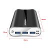 Portable Charger PowerMaster 20000mAh Power Bank Total 5.8A Output 3-USB Ports External Battery Pack - Black