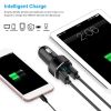 Universal 15W/3.1A Dual USB Car Charger Adapter Aluminum Alloy Fast Car Charging Adapter for iPhone XR XS Tablet PC - Black