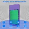 2 In 1 5000mAh MagSafe Wireless Power Bank PD20W Magnetic Fast Charger Portable Phone Charger Fit for IOS Phone 15 14 13 12 Series And More - Purple