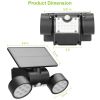 Solar Wall Light Outdoor PIR Motion Sensor Dusk To Dawn Solar Lamps - Black