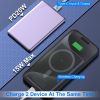 2 In 1 5000mAh MagSafe Wireless Power Bank PD20W Magnetic Fast Charger Portable Phone Charger Fit for IOS Phone 15 14 13 12 Series And More - Purple
