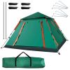 4-5 Person Camping Tent Outdoor Foldable Waterproof Tent with 2 Mosquito Nets Windows Carrying Bag for Hiking Climbing Adventure Fishing - Green