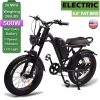 All Terrain Off Road Electric Bike Fat Tire Adult Electric Mountain Bike - black