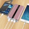 Portable Charger PowerMaster 20000mAh Power Bank Total 5.8A Output 3-USB Ports External Battery Pack - Rose Gold