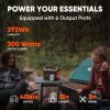 Portable Power Station Explorer 300, 293Wh Backup Lithium Battery, 110V/300W Pure Sine Wave AC Outlet, Solar Generator - Default