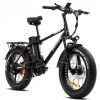 Electric Bicycle 750W 48V 13AH 150KG 90KM disc brake 20 inch fat tire electric mountain snow bike + saddle + fender E Bike - Black Silver