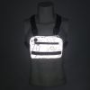 Chest Rig Bag Reflective Tactical with Multi Pockets for Night Running Cycling Walking Trekking Jogging Climbing  - gray
