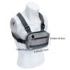 Chest Rig Bag Reflective Tactical with Multi Pockets for Night Running Cycling Walking Trekking Jogging Climbing  - gray