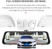 2K QHD Mirror Dash Cam with 64G SD Card Waterproof Backup Rear View Mirror Camera Front and Rear Dual Driving Recorder for Car - Black