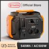 FF Flashfish AC 230V 500W(Peak 1000W) Portable Power Station EU Solar Generator 540Wh 120W DC Power Battery Camping Outdoor RV - 230V Universal