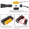 LED Rechargeable Flashlight Zoomable Aluminum Alloy Flashlight Torch - Black