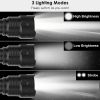 LED Rechargeable Flashlight Zoomable Aluminum Alloy Flashlight Torch - Black