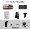 Dash Cam 4" IPS Dual Lens Front+Rear Backup built in 32GB - black