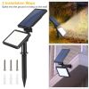 48 LEDs Solar Spotlight Outdoor Light Sensor Wall Lawn Garden Lamp Waterproof SOS Flash - Black