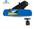 XH302 Smartour Car Dvr Recorder Camera Rearview Mirror Auto Dvr Dual Lens  32GB - black