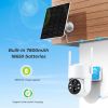 BESDER WiFi PTZ Camera Outdoor Wireless Solar IPCamera 4MP HD Built-in Battery Video Surveillance Camera Long Time Standby iCsee - 4MP NO SD Card