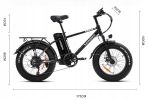 Electric Bicycle 750W 48V 13AH 150KG 90KM disc brake 20 inch fat tire electric mountain snow bike + saddle + fender E Bike - Black Red