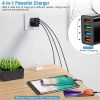 3 Packs 4-Port USB Wall Charger USB Hub Charger Wall Power Charging Plug Adapter Fit For Samsung Galaxy S9/S8 - 4 Ports