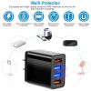 3 Packs 4-Port USB Wall Charger USB Hub Charger Wall Power Charging Plug Adapter Fit For Samsung Galaxy S9/S8 - 4 Ports
