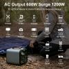 FF Flashfish 230V Portable Power Station 550Wh Solar Generator 600W(Peak 1000W) AC Outdoor Socket RV Van Camping Fishing Home - 110V US (Gofort)