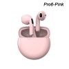 Air Pro 6 TWS Wireless Headphones with Mic Fone Bluetooth Earphones Sport Earbuds Pro6 J6 Headset for Apple iPhone Xiaomi Huawei - Pink Headphones