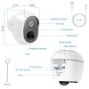 1080P FHD WiFi IP Camera Two-Way Audio Security Surveillance Camera IP65 Waterproof Network Camcorder - White