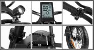 Electric Bicycle 750W 48V 13AH 150KG 90KM disc brake 20 inch fat tire electric mountain snow bike + saddle + fender E Bike - Black Silver