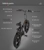 AOSTIRMOTOR Folding Electric Bicycle 500W Motor 20" Fat Tire With 36V/13Ah Li-Battery RT - Black