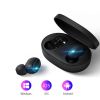 Bluetooth Wireless Headphones with Mic Sports Waterproof TWS Bluetooth Earphones Touch Control Wireless Headsets Earbuds Phone - Black no display