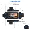 1080P Car DVR 3in Camera Dash Cam Camcorder Camera Recorder with 100Â° Angle Loop Recording Motion Detection - Black
