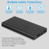 20000mAh Power Bank Portable External Battery Pack Phone Charger with Dual USB Output Ports Type C Micro USB Input - Black