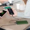 20000mAh Power Bank Portable External Battery Pack Phone Charger with Dual USB Output Ports Type C Micro USB Input - Green